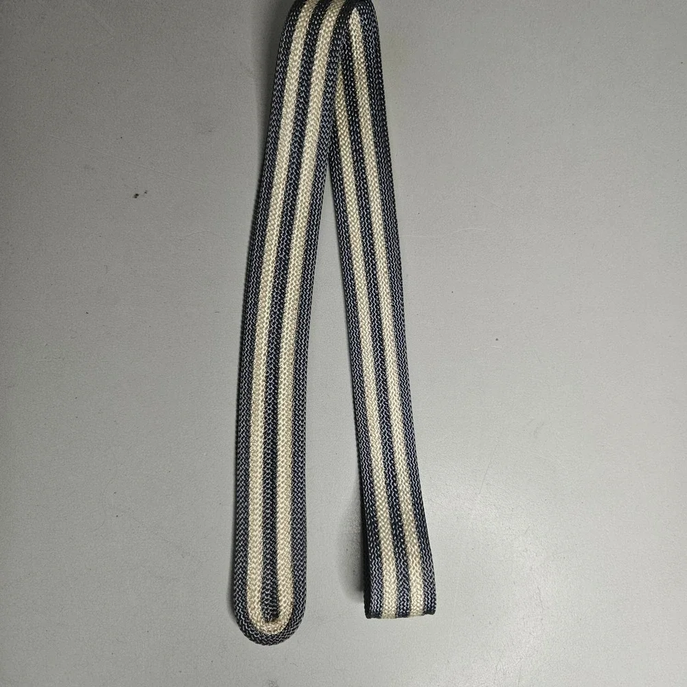 Vintage Rikes Dayton Mens Knit‎ Tie Blue Cream Striped Square End Skinny 60s